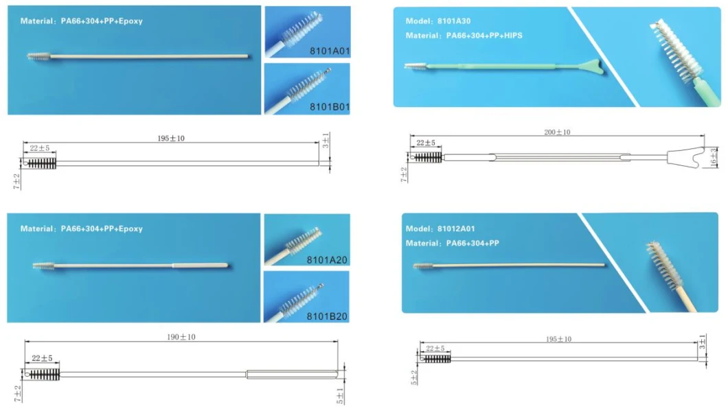 Disposable Plastic Sterile Soft Cytology Cervical Sample Collection Swab for Women Hpv Testing