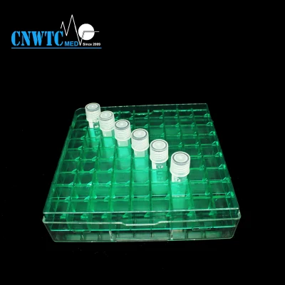 Scatola per provette criogeniche da laboratorio, Rack per provette criogeniche, 81 pozzetti, Rack per provette criogeniche, plastica, 81 pozzetti, Scatola per provette criogeniche da laboratorio